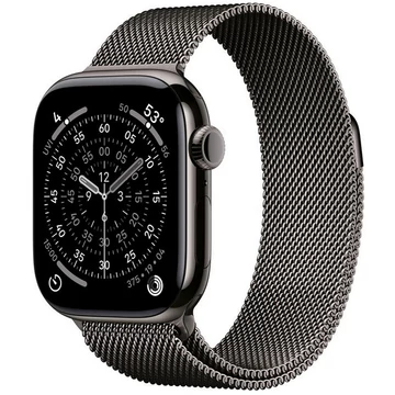 Apple Watch Series 11 GPS + Cellular – 42 mm-es palaszürke titántok, natúr milánói szíj MF8U4MP/A