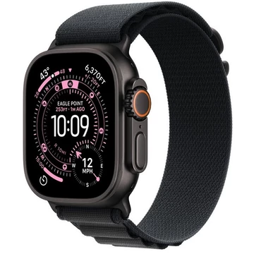 Apple Watch Ultra 3 GPS + Cellular – 49 mm-es fekete titántok, fekete alpesi pánt – L MF0X4QH/A