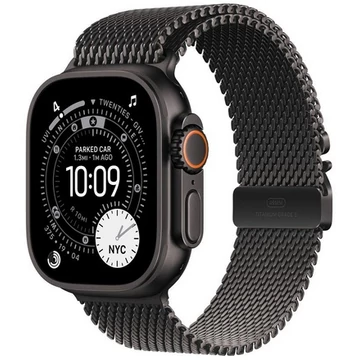 Apple Watch Ultra 3 GPS + Cellular – 49 mm-es fekete titántok, fekete titán milánói szíj – L MF1T4QH/A