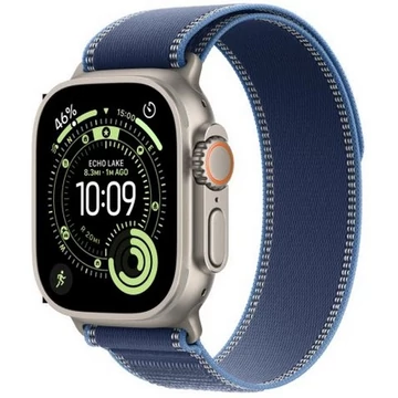 Apple Watch Ultra 3 GPS + Cellular – 49 mm-es natúr titántok, kék-élénkkék terep pánt – M/L MEWU4QH/A