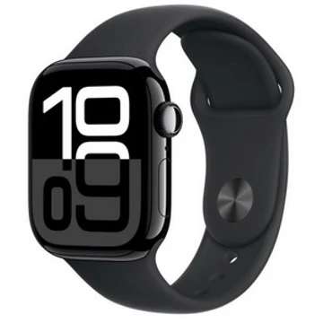 Apple Watch Series 10 GPS + Cellular – 46 mm-es kozmoszfekete alumíniumtok, fekete sportszíj - M/L MWY43QH/A