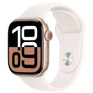 Apple Watch Series 10 GPS + Cellular – 46 mm-es rozéarany alumíniumtok, lágy rózsaszín sportszíj - M/L MWY73QH/A