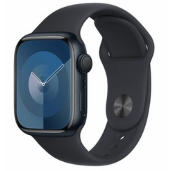 Apple Watch S9 eSIM 41mm (Midnight) Fekete gumi(műanyag) Szíj