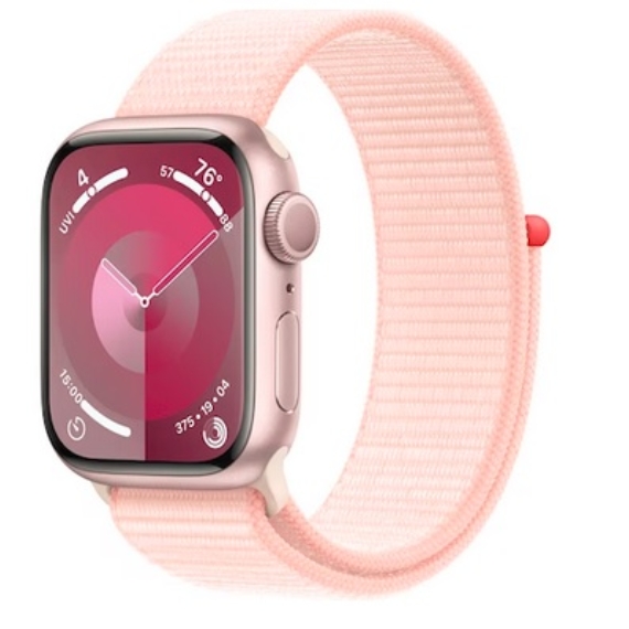 Apple Watch S9 GPS 45mm (Pink) Rózsa Szövet Szíj 