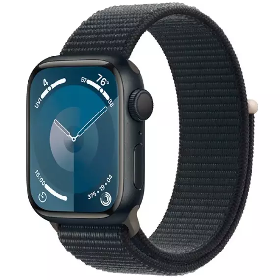 Apple Watch S9 GPS 41mm (Midnight) Fekete Szövet Szíj 