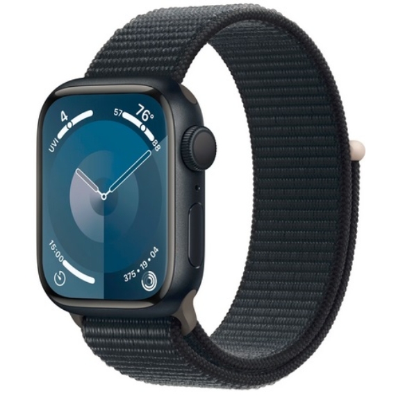 Apple Watch S9 eSIM 41mm (Midnight) Fekete Szövet Szíj 