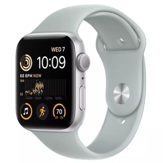 Apple Watch SE 2. Generáció GPS 44mm (Silver) Ezüst gumi(műanyag) Szíj